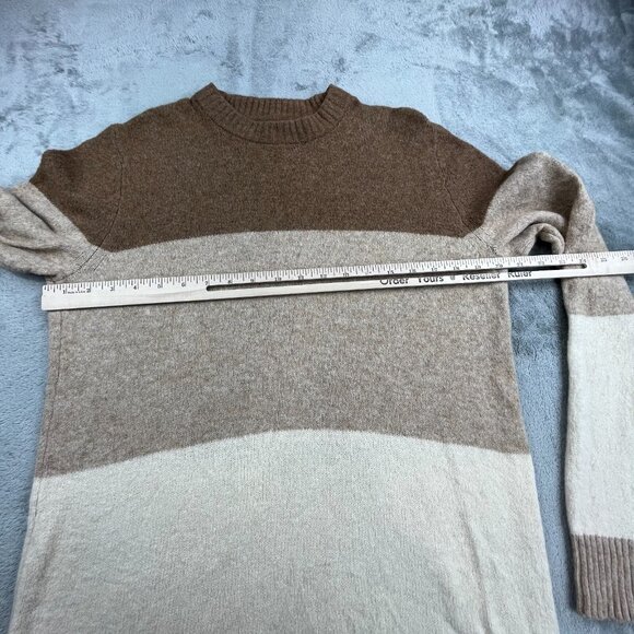 American Eagle Sweater Mens Small Brown Cream Stripe Knit Pullover Casual Y2K - Picture 5 of 10